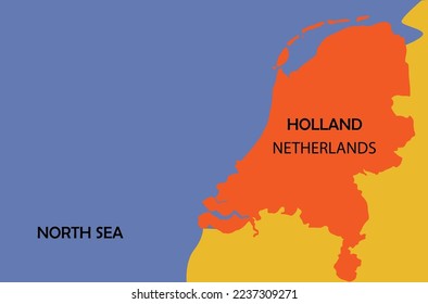 holland netherlands contour map orange color