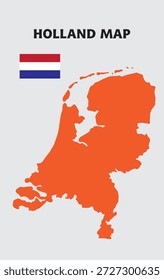 Geografie-Karte Holland oder Niederlande. Element für Wirtschaft, Politik, Geschichte und Bildung.