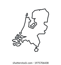 Holland Outline Map Simple Line Icon Stock Vector (Royalty Free