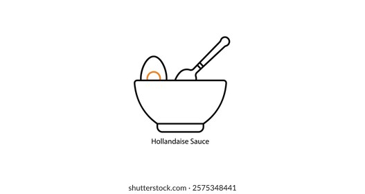 Hollandaise Sauce Vector Icon – Elegant Minimalist Design for Culinary and Sauce Graphics