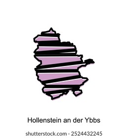 Hollenstein an der Ybbs City Map Vector isolated illustration of simplified administrative, map of Austria Country design template