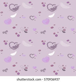 Hollidays pink pattern. Vector. Hearts.
