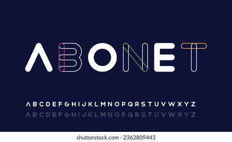 hollow bold capital alphabet letter logo design