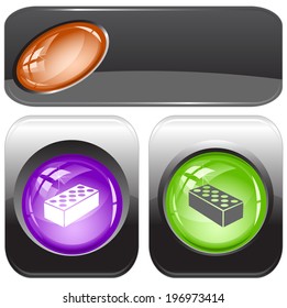 Hollow brick. Vector internet buttons.