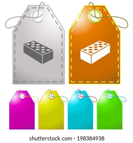 Hollow brick. Vector tags.