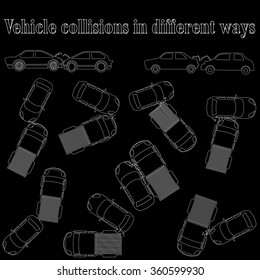 Hollow car crash sign.In vector format