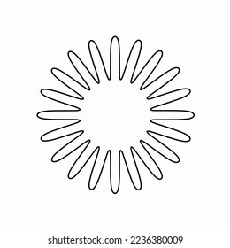 hollow circle or star vector with twenty protrusions made with a line