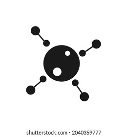 hollow circle surrounded by molecule icon