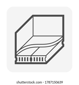 Hollow-core Betonplatte Vektorsymbol-Design auf weißem Hintergrund.