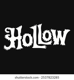 Hollow Halloween text Typography Scarry Horror vector transparent background