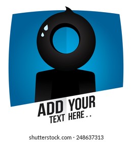 Hollow head. Figure man. Vector illustration