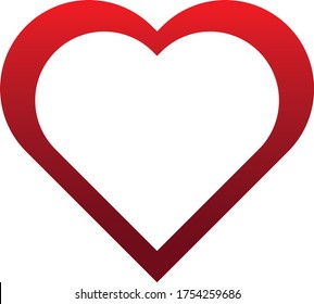 Hollow heart in red vector