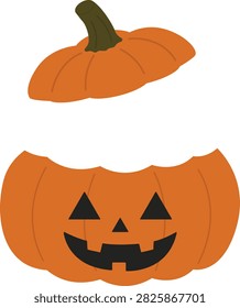 Hollow Jack-o'-Lantern Pumpkin Base and Lid