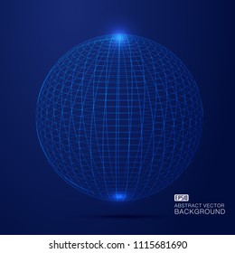 A hollow, linear, three-dimensional sphere