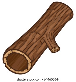 hollow log vector illustration 