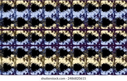 Hollow Mesh Pattern And Grunge Texture With Ornamental Sync In Repeat. With Blur Effect In 2D Illustration. EPS 10. Batik. Asian. Abstract Background. Backdrop Pattern. Unique Traditional. Boho Textur