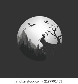 Hollow night Illustration Artwork Design
