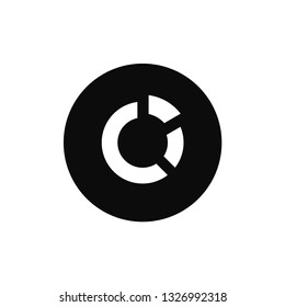Hollow pie chart rounded icon