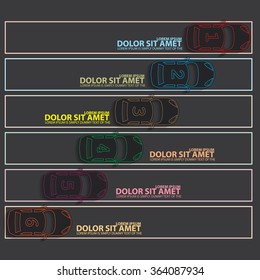 Hollow racing car and shadow tab for add your text by vector