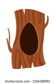 Hollow in a tree. Vector illustration