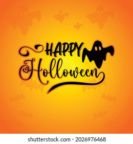 Holloween background and holloween text design vector 