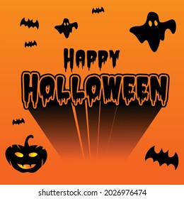 Holloween background and holloween text design vector 