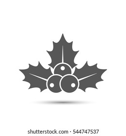 Holly berries black icon, vector simple design.