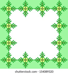 Holly berries green frame.