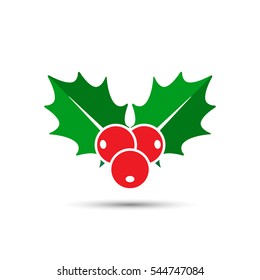 Holly berries icon, vector color sign.