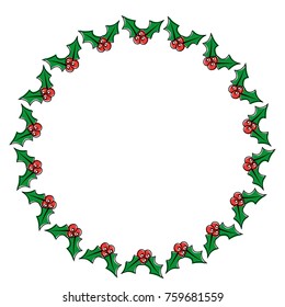 holly berries wreath christmas related icon image 