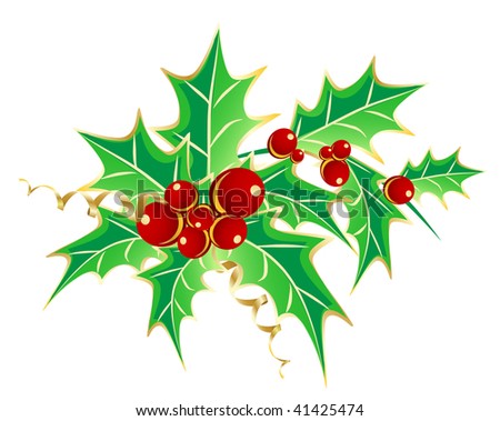 Holly Berry Stock Vector (Royalty Free) 41425474 - Shutterstock