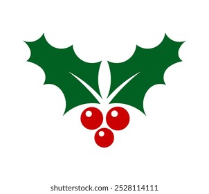 Holly berry Christmas fruit icon. Design element. Vector illustration.