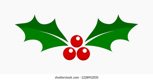 Holly berry Christmas icon. Element for design. Vector illustration