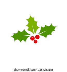 Holly berry Christmas icon. Element for design. Vector illustration