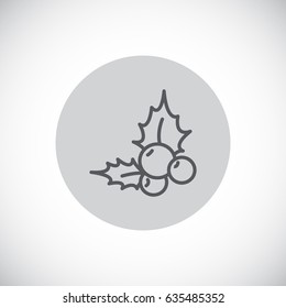  Holly berry Christmas icon Vector.