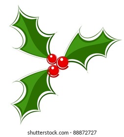 Holly berry decorative icon. Vector illustration