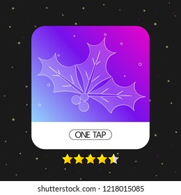Holly berry icon, Christmas mistletoe, graphic design template, Xmas web sign, web button, vector illustration