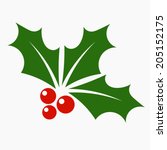 Holly berry icon. Christmas symbol vector illustration