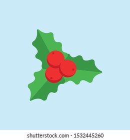 Holly berry icon, Christmas symbol. Vector illustration