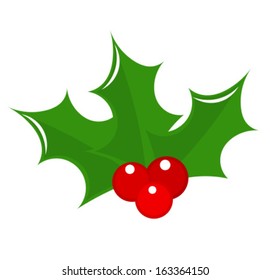 Holly berry icon. Christmas symbol illustration