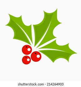 Holly berry icon, Christmas symbol. Vector illustration