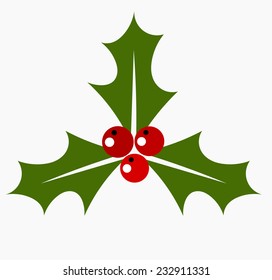 Holly berry icon. Christmas symbol vector illustration 