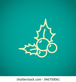 Holly berry icon, Christmas symbol