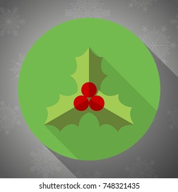 Holly berry icon christmas symbol. Flat vector related icon for web and mobile applications. It can be used as -pictogram, icon, infographic element. Vector Illustration.