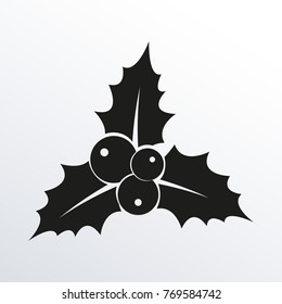 Holly Berry icon. Christmas symbol. Xmas holiday decoration element. Vector illustration.