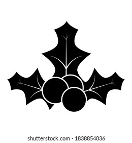 Holly berry icon. Element for design. Christmas ornaments icon. Christmas berry decoratio. glyph. Vector illustration isolated on white background