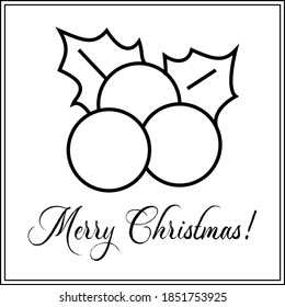 Holly berry icon merry Christmas symbol,Modern outline style icons. Stroke vector illustration on a white background.
