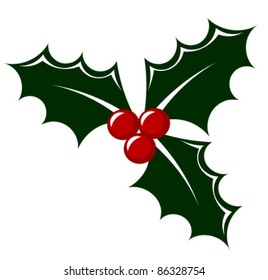 Holly berry icon vector illustration. Symbol of Christmas