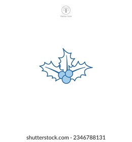 Holly Berry, Mistletoe icon symbol vector illustration isolated on white background