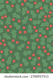 holly berry padrão de férias sem emenda
